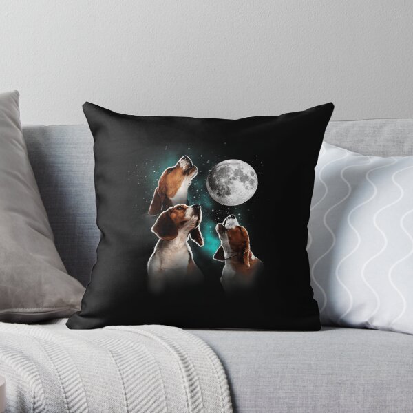 Beagle Shirt, Beagle Howling At The Moon, Beagle Lover Throw Pillow