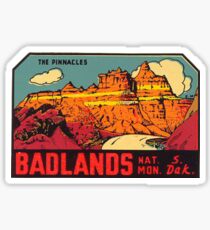Badlands National Park -The Pinnacles- Vintage Travel Decal Sticker