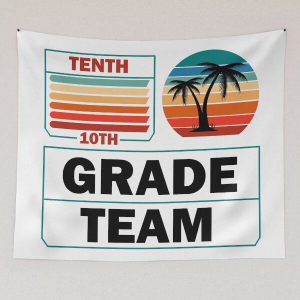 Item preview, Tenth Grade Team Retro Groovy Teacher Happy 10th Day Of School  designed and sold by Rami Khalifah.