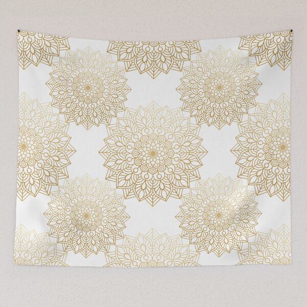 Item preview, Gold on White Mandala Pattern designed and sold by PirateAvocado.