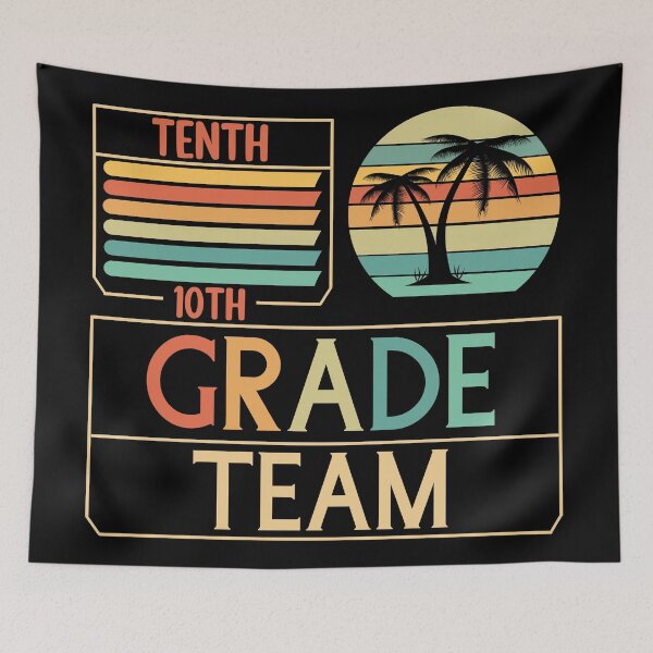 Item preview, Tenth Grade Team Retro Groovy Teacher Happy 10th Day Of School  designed and sold by Rami Khalifah.