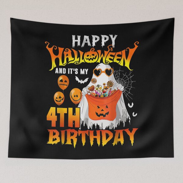 Item preview, Happy Halloween And Yes It's My 4th Birthday October 2018  designed and sold by sarahbennetth.