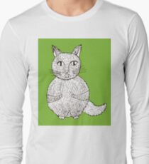 cat cartoon graphic Long Sleeve T-Shirt