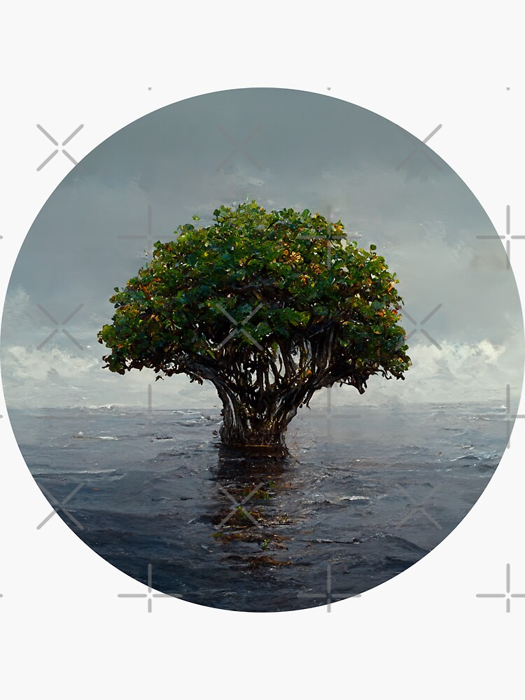 "Fruit tree growing in the ocean" Sticker for Sale by Dysonhive Redbubble