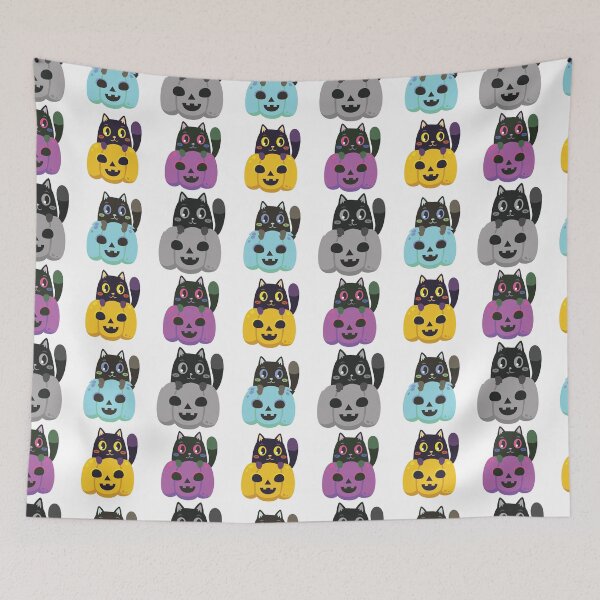 Item preview, Seamless cute Halloween cat pattern designed and sold by darshants.