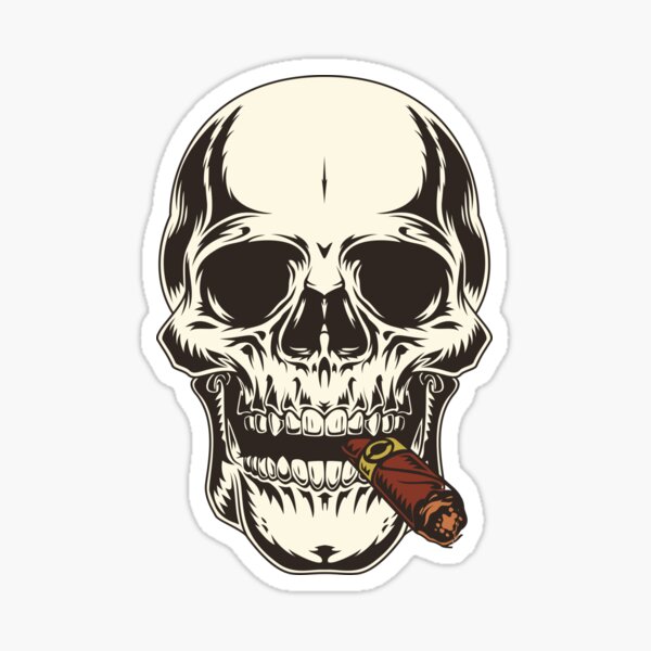 Item preview, Cigar Smoking Skull designed and sold by Oldroadie.