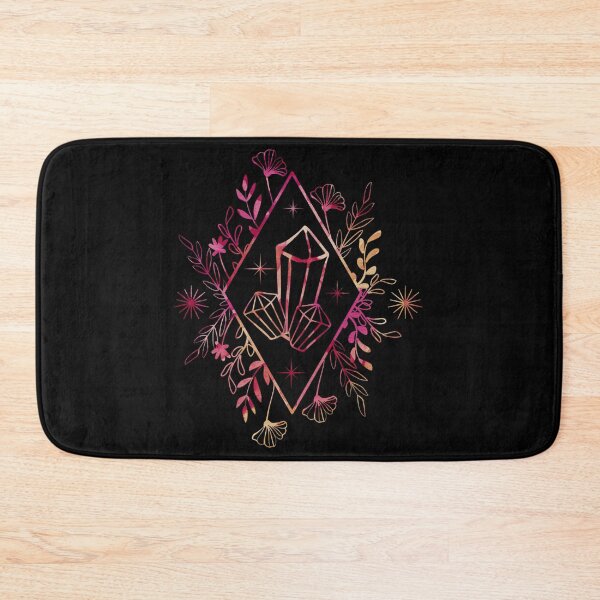 Item preview, Witchy Crystal Gem Floral Flower Diamond | Summer Vibe Colours | Black Background:: designed and sold by LifeAndWonder.