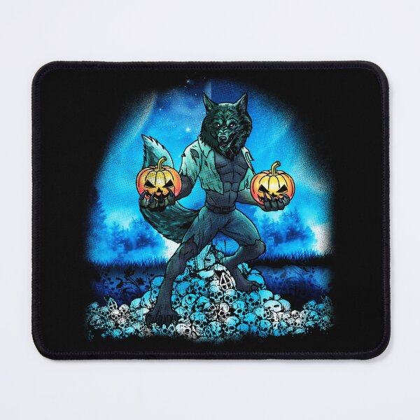 Item preview, Halloween Werewolf With Pumpkins And Skulls designed and sold by UniQueensShop.