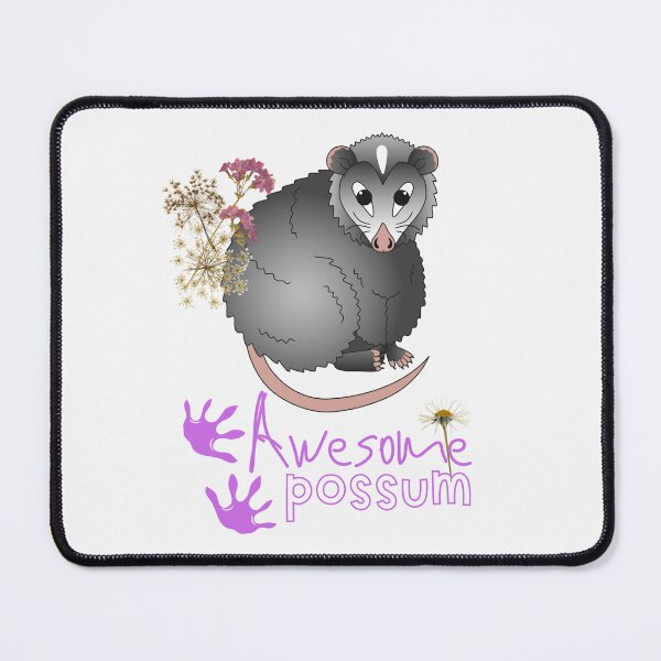 Item preview, Awesome Opossum & Wildflowers Colorful Illustration Design designed and sold by EarthArtDesigns.