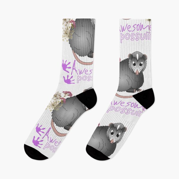 Item preview, Awesome Opossum & Wildflowers Colorful Illustration Design designed and sold by EarthArtDesigns.