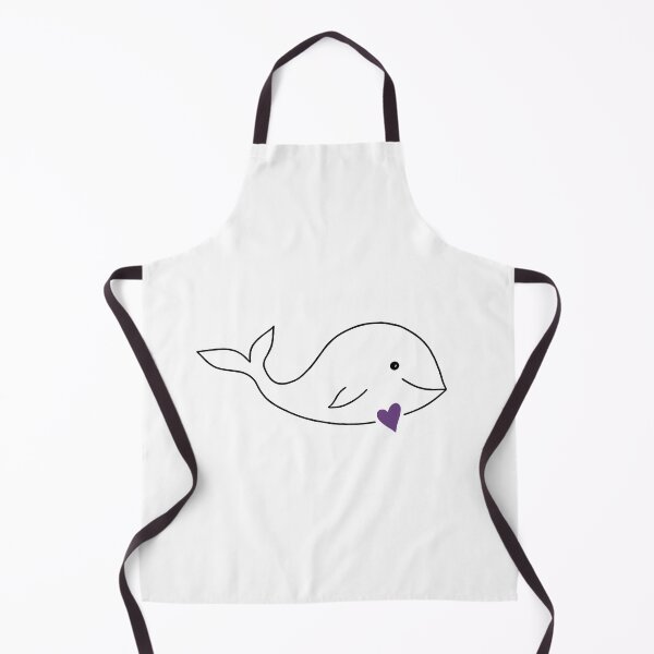 Item preview, whale with a purple heart designed and sold by flowerheadria.