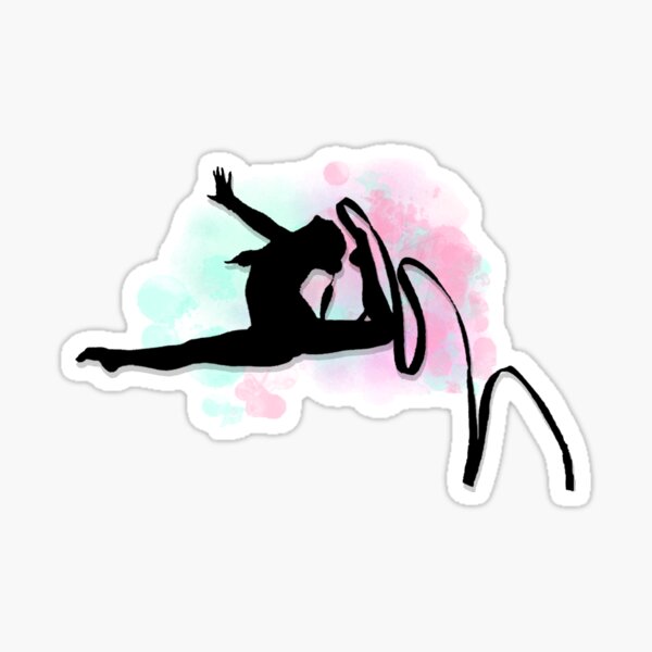 Rhythmic Gymnast Ribbon Silhouette Sticker
