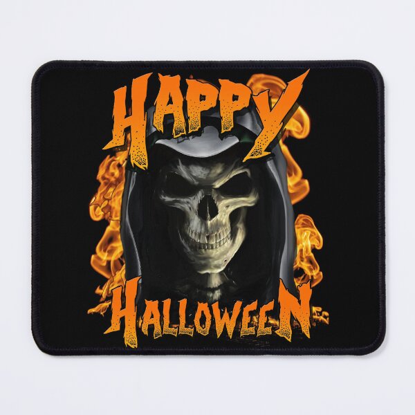 Item preview, Happy Halloween Death Skull Grim Reaper With Flames designed and sold by UniQueensShop.