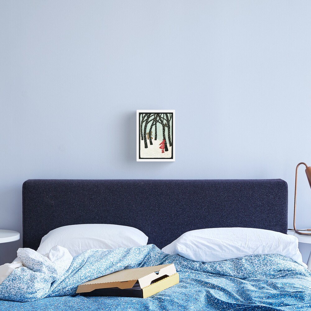 Hello Bear - Original woodcut by Francesca Whetnall Canvas Print