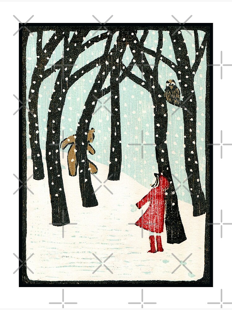 Hello Bear - Original woodcut by Francesca Whetnall by Cecca-Designs