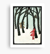 Hello Bear - Original woodcut by Francesca Whetnall Canvas Print