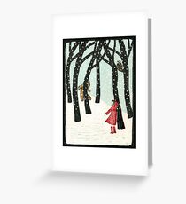 Hello Bear - Original woodcut by Francesca Whetnall Greeting Card