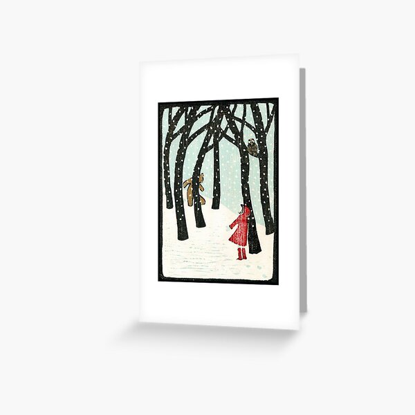 Hello Bear - Original woodcut by Francesca Whetnall Greeting Card