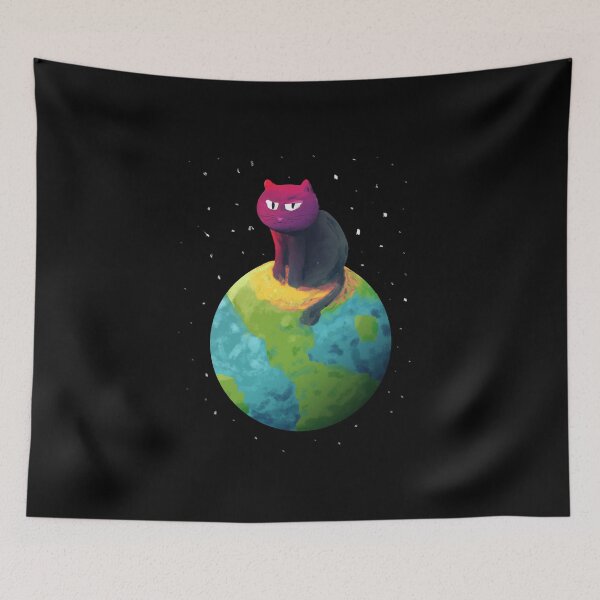 Item preview, Unimpressed Cat Sitting on Top of the Planet designed and sold by JoseloRochaArt.