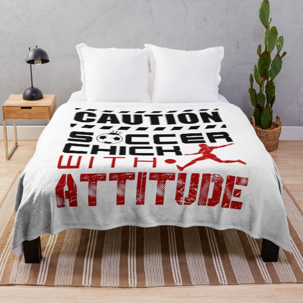 Item preview, Caution Soccer Chick With Attitude designed and sold by jaygo.