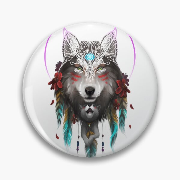 Item preview, wolf dreamcatcher designed and sold by ntdespoina.