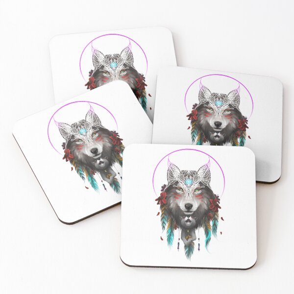 Item preview, wolf dreamcatcher designed and sold by ntdespoina.