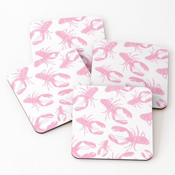 Item preview, Lobsters - Block Lino Print Lobsters - Crustacean Core - Pink  designed and sold by RosalieReeves.