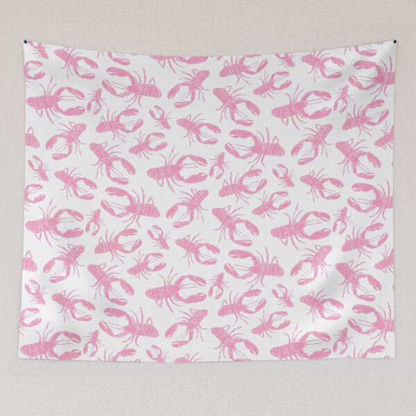 Item preview, Lobsters - Block Lino Print Lobsters - Crustacean Core - Pink  designed and sold by RosalieReeves.