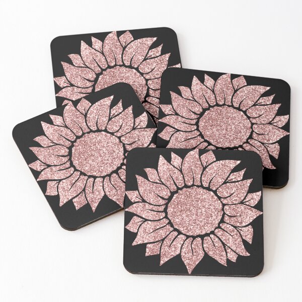 Item preview, Cute Rose Gold Glitter SunFlower  designed and sold by TrendyGlitter.