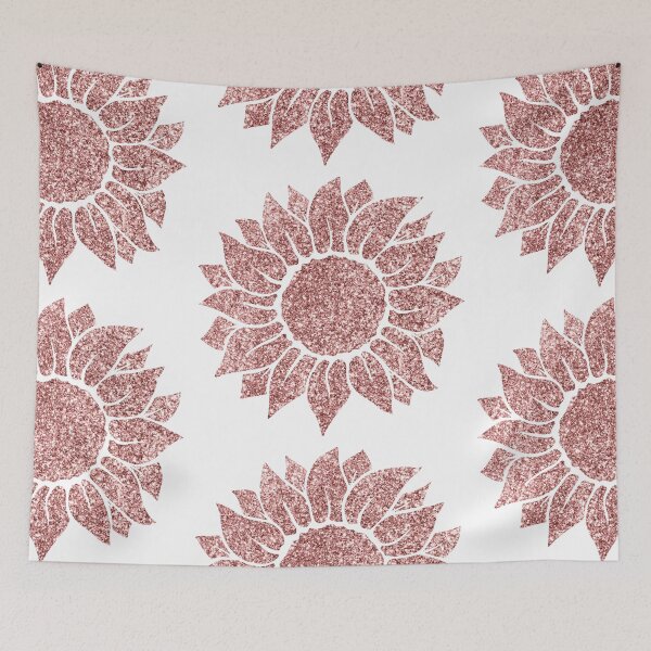 Item preview, Cute Rose Gold Glitter SunFlower  designed and sold by TrendyGlitter.