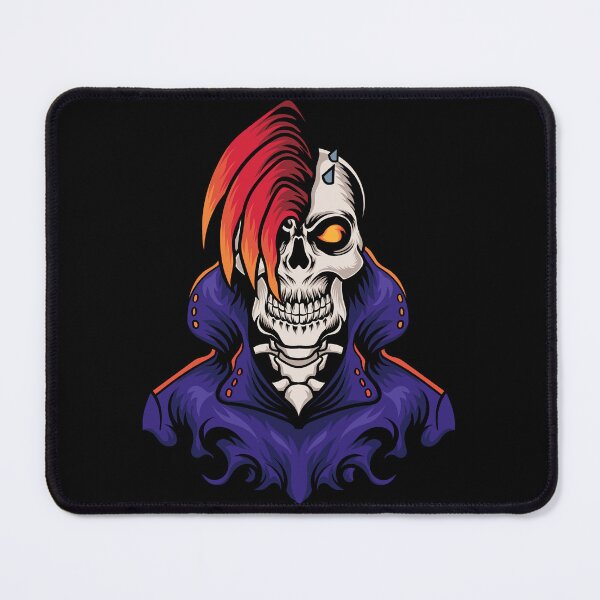 Item preview, Scary Evil Punk Skull With Red Hair designed and sold by UniQueensShop.
