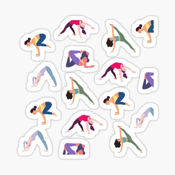 Yoga stickers. Girl in sports. (1273012)