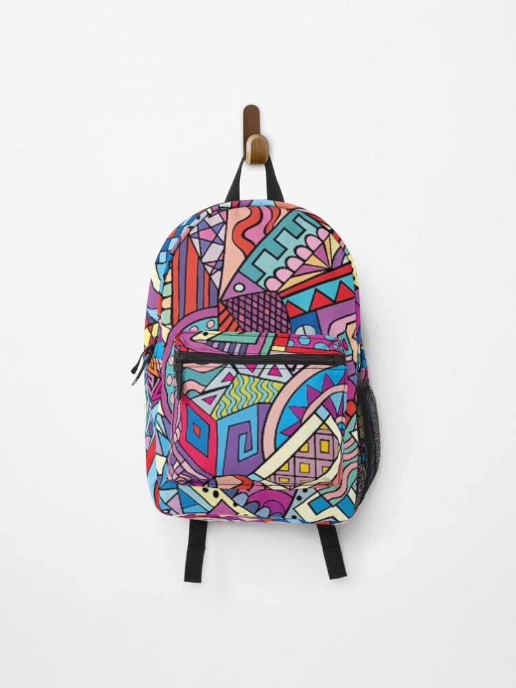 Thumbnail 1 of 3, Backpack, Abstract art Color Geometry Pattern designed and sold by peerlessdesign3.