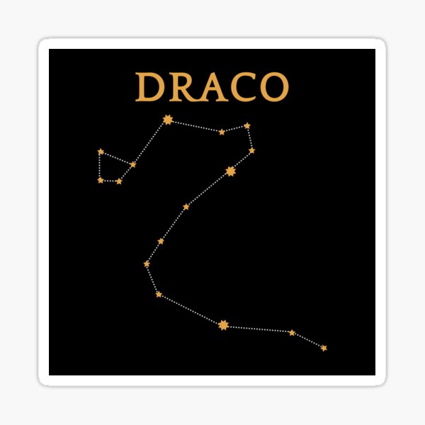 Draco Star Fandom Fanfiction Magical Wizard Constellation Print Sticker