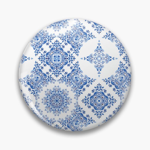 Item preview, Blue and White Mediterranean Style Tile Pattern designed and sold by PirateAvocado.
