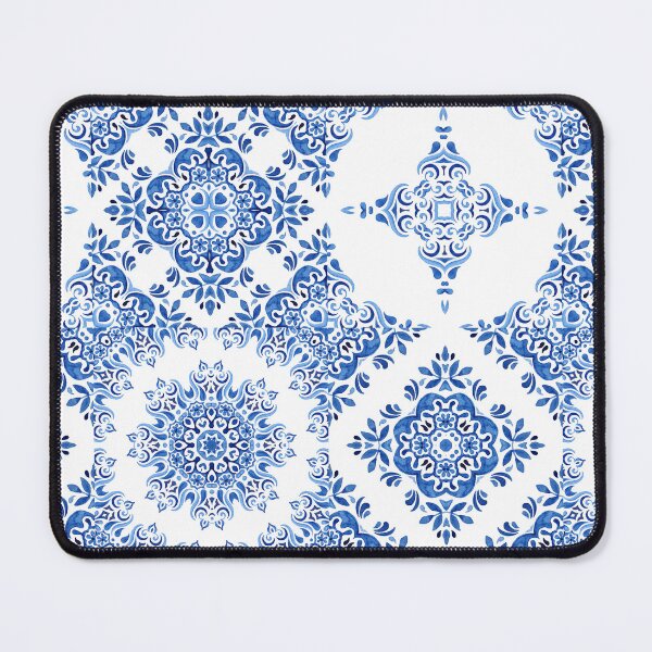 Item preview, Blue and White Mediterranean Style Tile Pattern designed and sold by PirateAvocado.