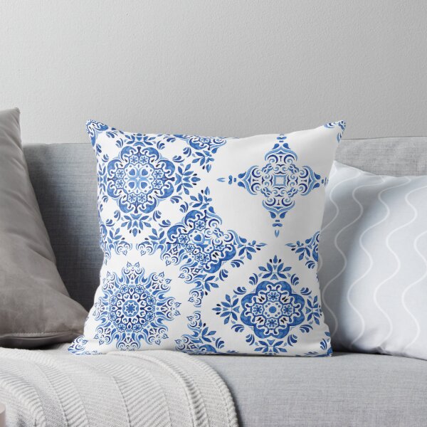 Item preview, Blue and White Mediterranean Style Tile Pattern designed and sold by PirateAvocado.