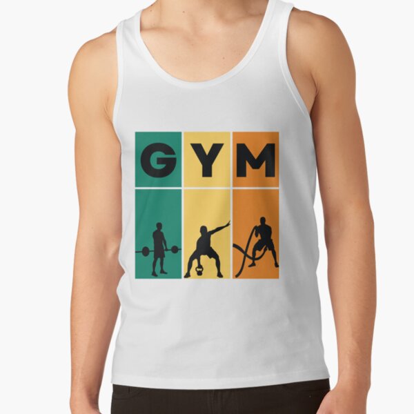 Fitness slogan tank on sale tops