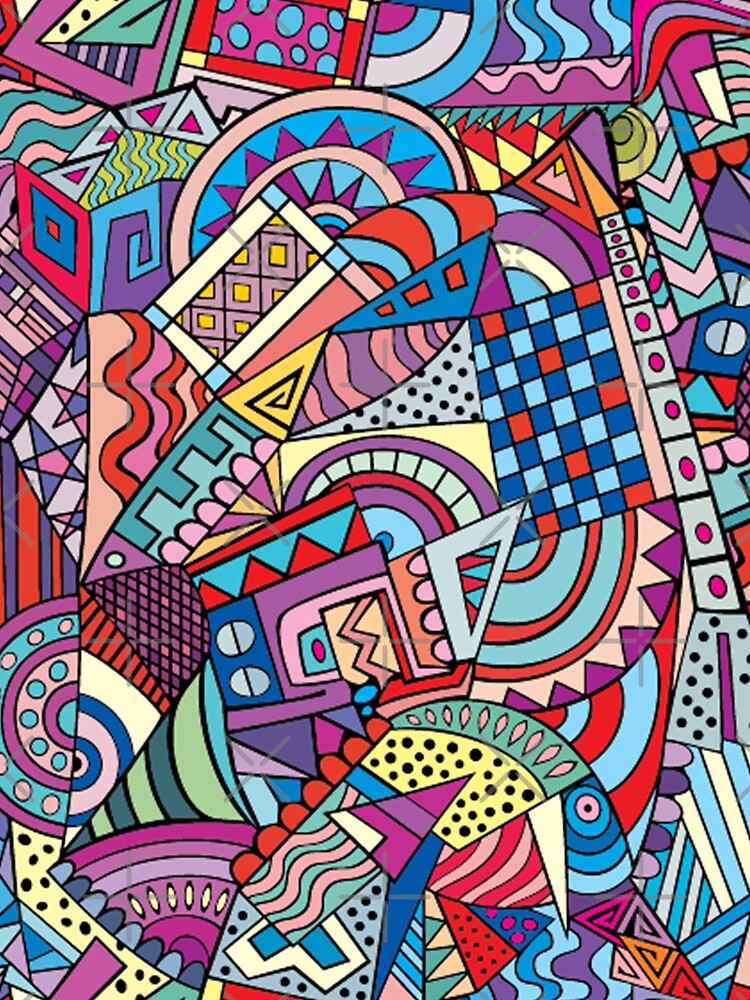 Thumbnail 3 of 3, Scarf, Abstract art Color Geometry Pattern designed and sold by peerlessdesign3.