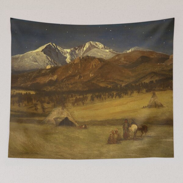 Item preview, Indian Encampment Evening by Albert Bierstadt (1877) designed and sold by allhistory.