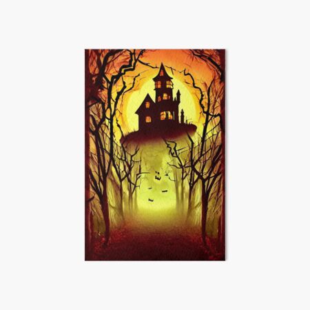 Orange Haunted House Halloween Canvas Paint Art Kit – Art by Jess