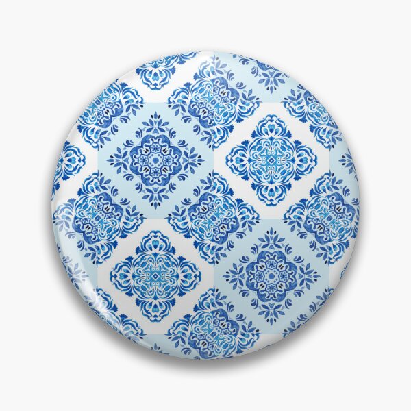 Item preview, Blue and White Mediterranean Style Tile Pattern designed and sold by PirateAvocado.