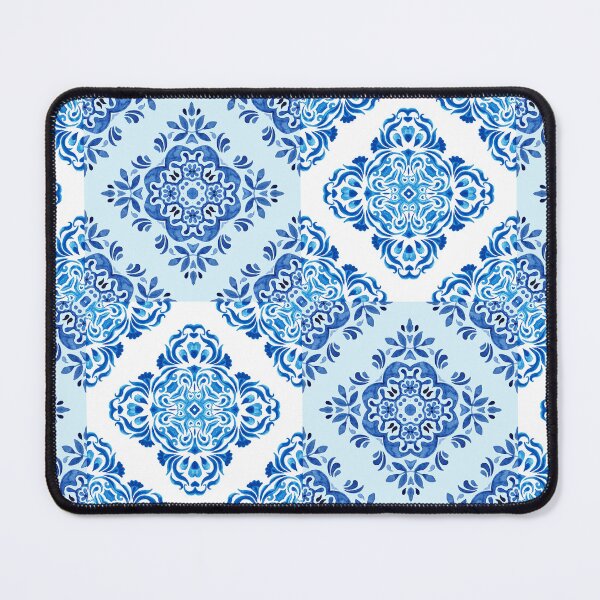 Item preview, Blue and White Mediterranean Style Tile Pattern designed and sold by PirateAvocado.