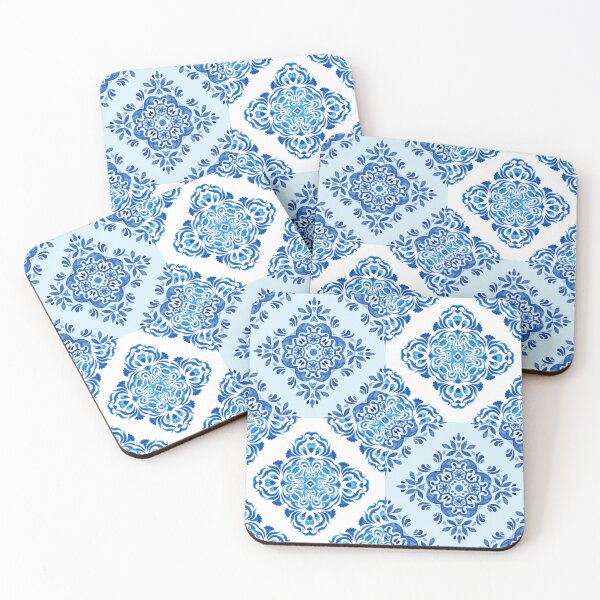 Item preview, Blue and White Mediterranean Style Tile Pattern designed and sold by PirateAvocado.