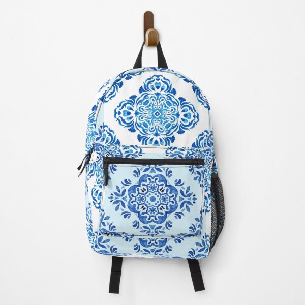 Item preview, Blue and White Mediterranean Style Tile Pattern designed and sold by PirateAvocado.