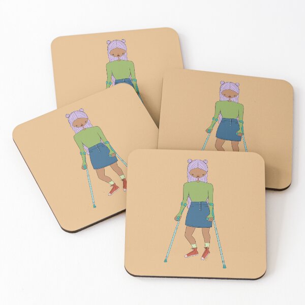 Item preview, Cute Girl With Forearm Crutches (Orange) designed and sold by misslovelymess.