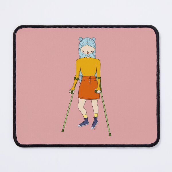 Item preview, Cute Girl With Forearm Crutches (Pink) designed and sold by misslovelymess.
