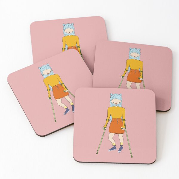 Item preview, Cute Girl With Forearm Crutches (Pink) designed and sold by misslovelymess.