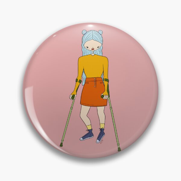 Item preview, Cute Girl With Forearm Crutches (Pink) designed and sold by misslovelymess.