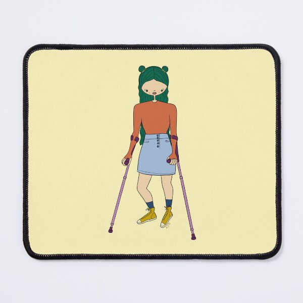 Item preview, Cute Girl With Forearm Crutches (Yellow) designed and sold by misslovelymess.